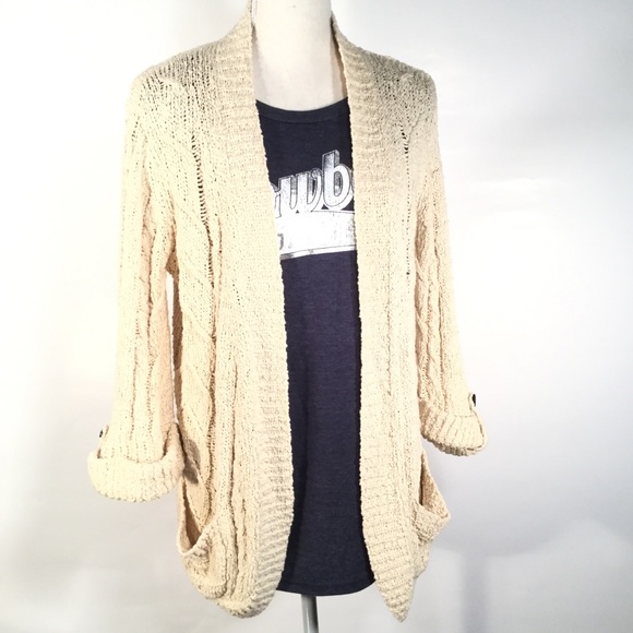 Love Stitch Sweaters - LOVESTITCH | Boho - Cotton Cable Knit Cardigan- M